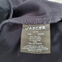 Load image into Gallery viewer, Jaeger Cigarette Trousers Navy Blue UK 10 Stretch Slim Fit Work Mid Rise Office
