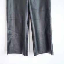 Load image into Gallery viewer, Roman Faux Leather Trousers Cropped 14 NEW Black Wide Leg Pockets Elastic Waist
