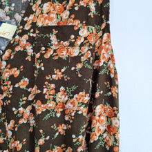 Load image into Gallery viewer, NWT Ruby Rocks Jumpsuit Brown Floral Print 8 Autumn Sleeveless Tapered Buttons
