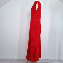 Load image into Gallery viewer, Jigsaw Maxi Dress Red 100% Silk Ruched Occasion Evening Lined  Wedding Guest 14
