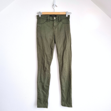 Load image into Gallery viewer, J Brand Jeans Super Skinny Size W24 Khaki Green Stretch Denim Drainpipe Low Rise
