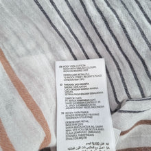 Load image into Gallery viewer, Principles Shirt Dress White 16 100% Cotton Striped Long Sleeves Beach Cover Up
