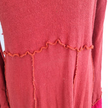 Load image into Gallery viewer, Knitted Midi Dress Renaissance And More Again Maroon 100% Cotton Boho One Size
