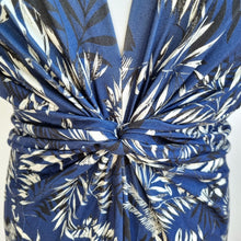 Load image into Gallery viewer, Joe Browns Maxi Dress Jersey Navy Blue Floral Leaf Print Stretch Summer Size 16
