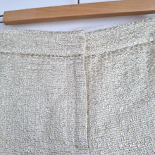 Load image into Gallery viewer, Ted Baker Gold Shorts Size 1 UK 8 Cream Tweed Tailored Party Sparkly High Waist

