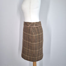 Load image into Gallery viewer, Vintage Kookai Mini Skirt UK 10 Y2K Heritage Check Wool Brown Traitors Claudia
