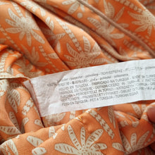 Load image into Gallery viewer, Zara Satin Trousers Wide Leg XS Palm Tree Print Pyjama Stripe Peach High Waist
