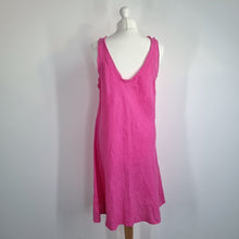 Load image into Gallery viewer, Dress 100% Linen Pink Made in Italy Slip Sleeveless Knee Length Cruise One Size
