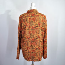 Load image into Gallery viewer, Handmade Indian Block Print Tunic Top Medium Natural Dye Cotton Boho Long Sleeve
