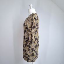 Load image into Gallery viewer, White Stuff Tunic Dress Size 16 Bird Print Jersey 100% Cotton Green Pockets Mini
