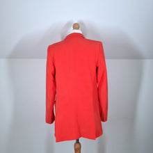Load image into Gallery viewer, Joseph Boyfriend Blazer 100% Silk Coral Orange Lined Oversized Work Office 10
