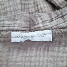 Load image into Gallery viewer, Made in Italy Tunic Top Taupe Brown 100% Cotton Blouse Button One Size Tiered
