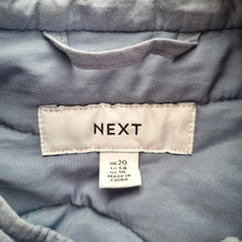 Load image into Gallery viewer, Next Quilted Padded Jacket UK 20 Light Blue 100% Cotton Coat Boxy Pockets Zip
