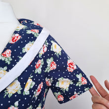 Load image into Gallery viewer, Hell Bunny Dress Floral Print 2XL Navy Blue Sailor Retro 50s Revival Stretch
