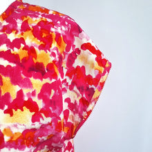 Load image into Gallery viewer, Whistles Blouse 100% Silk Pink Yellow Abstract Print Short Sleeves Top Bright 10
