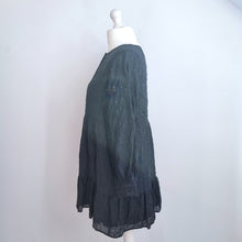 Load image into Gallery viewer, NEW M&amp;S Smock Dress Black 16 Mini Sparkly Thread Lined Tunic Babydoll Casual
