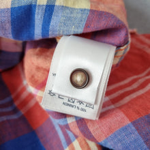 Load image into Gallery viewer, Paul Costelloe Pure Linen Shirt Men&#39;s Checked Plaid Red Short Sleeves Blue Large
