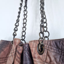 Load image into Gallery viewer, AllSaints Quilt Chain Bag Genuine Leather Tie-Dye Brown Ombre Tote Shoulder
