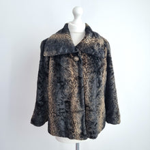 Load image into Gallery viewer, M&amp;S Faux Fur Jacket Per Una Swing Coat Brown Short Lined Evening Party Medium
