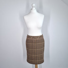 Load image into Gallery viewer, Vintage Kookai Mini Skirt UK 10 Y2K Heritage Check Wool Brown Traitors Claudia
