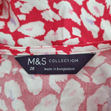 Load image into Gallery viewer, M&amp;S Dress Leopard Print UK 20 Hot Pink Mini Belted Animal Viscose Short Sleeves
