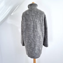 Load image into Gallery viewer, Kenzo Paris Coat Wool Mohair Grey Textured Peacoat Oversized Lined 8 10 12
