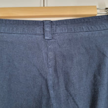 Load image into Gallery viewer, 120% Lino Linen Trousers 8 Navy Blue Cigarette Low Rise Slim Fit Work Summer
