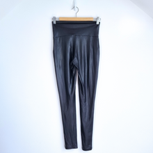 Load image into Gallery viewer, Mint Velvet Leggings Black Faux Leather Look High Rise Stretch Small Short
