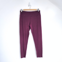 Load image into Gallery viewer, BAM Bamboo Clothing Leggings UK 14 Burgundy Purple Yoga Lounge Active Stretch
