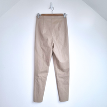 Load image into Gallery viewer, Zara Faux Leather Trousers Small Beige Neutral Leggings High Rise Slim Fit Work
