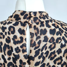 Load image into Gallery viewer, Dusk Dress Leopard Print NEW Size 18 Frill Chiffon Animal Lined Long Sleeves
