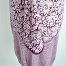 Load image into Gallery viewer, White Stuff Jumper Dress Linen Cotton Blend Purple Fine Knit Paisley Striped 10
