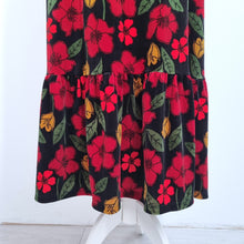 Load image into Gallery viewer, Seasalt Cornwall Velvet Skirt UK 20 Wildflower Print Maxi Black Red Christmas
