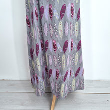Load image into Gallery viewer, White Stuff Maxi Dress Feather Print Grey 100% Cotton Crisscross Back Lined 12

