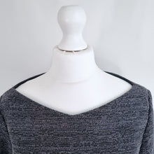 Load image into Gallery viewer, COS Cropped Top Tweed Dark Grey Blouse Long Sleeves Work Office Boxy Chic UK 6
