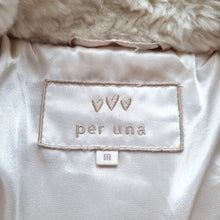 Load image into Gallery viewer, M&amp;S Faux Fur Coat Per Una Jacket Cream Beige Lined Hook &amp; Eye Evening Medium

