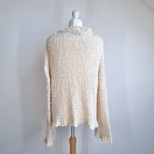 Load image into Gallery viewer, Zara Jumper Cream Textured Chunky Knit Slouchy Extra Long Sleeves Cotton Medium
