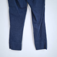 Load image into Gallery viewer, 120% Lino Linen Trousers 8 Navy Blue Cigarette Low Rise Slim Fit Work Summer
