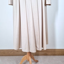 Load image into Gallery viewer, Vintage Berkertex Midi Wrap Dress Belted Nude Beige 70s Pleated Occasion 8 10
