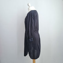 Load image into Gallery viewer, Day Birger et Mikkelsen Dress UK 12 Black 100% Cotton Boho Casual Deep V Pockets
