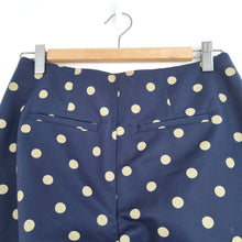 Load image into Gallery viewer, Boden Trousers Wide Leg Polka Dot Palazzo Dress Pants Navy Cotton High Rise 8
