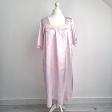 Load image into Gallery viewer, Marlon Nylon Satin Nightdress UK 20 22 Pastel Pink Lace Trim Midi Camisole
