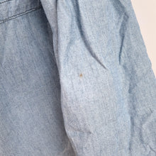 Load image into Gallery viewer, Mudd &amp; Water Denim Shirt UK 12 Blue Chambray Pintuck Button Front Long Sleeves
