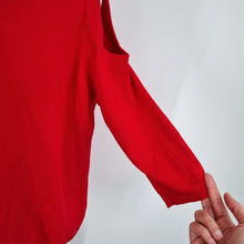 Load image into Gallery viewer, Phase Eight Red Jumper  UK 14  Cold Shoulder Knit Top Lightweight Viscose Blend

