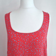 Load image into Gallery viewer, Hush Midi Maxi Dress Pockets Coral Red Print Ruffle Sleeveless Tank Summer 8
