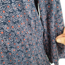 Load image into Gallery viewer, Boden Shirt Dress Maxi Blue Button Down Pockets Floral Long Sleeves Viscose 14 P
