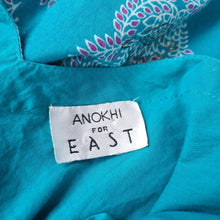 Load image into Gallery viewer, Anokhi for East Dress Midi Blue A Line 100% Cotton Block Print Sleeveless 18
