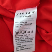 Load image into Gallery viewer, Jigsaw Maxi Dress Red 100% Silk Ruched Occasion Evening Lined  Wedding Guest 14
