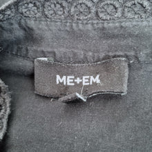 Load image into Gallery viewer, ME+EM Blouse Black Lace Detail Mock Neck Victoriana Long Sleeves Gothic Cotton 8
