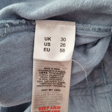 Load image into Gallery viewer, JD Williams Midi Skirt UK 30 Linen Blend Pockets Blue A Line Elasticated Waist
